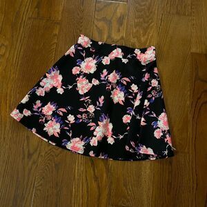 Charlotte Russe size S like new black, neon pink, and violet floral skirt